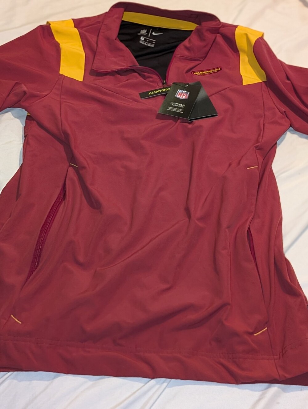 Mens Nike Burgundy Washington Football Team Sideline Coaches Short Sleeve Jacket